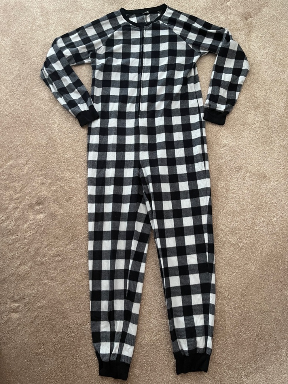 Black and White Adult One-Piece Pajamas